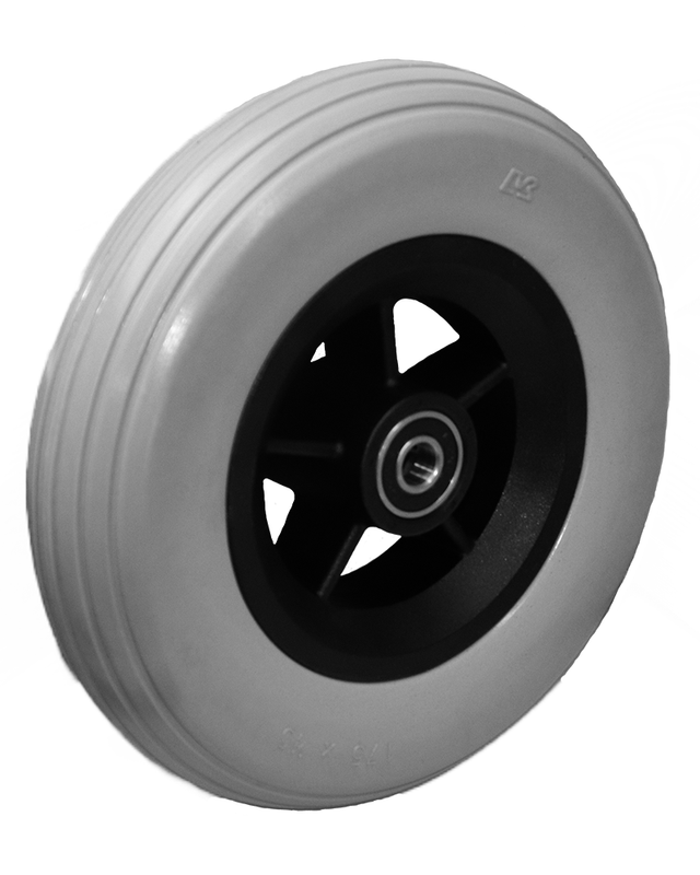 8" Polyurethanhjul (1 styk!) - Seniorpleje - Reservedel kørestole - Mobilex - MBX - 202082 -