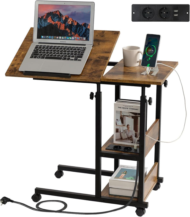 WOODY sängbord och sidobord, justerbar höjd 76–96 cm