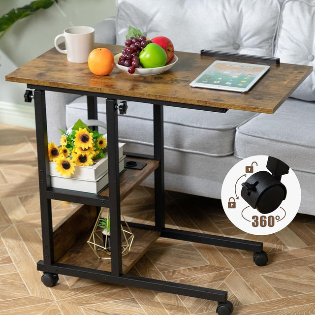 WOODY sängbord och sidobord, justerbar höjd 76–96 cm