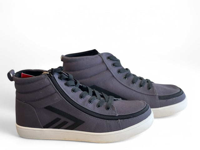 "CHARCOAL HIGH TOPS" – Bred Lynlåssko i tekstil/kanvas . Justerbar & komfortabel - Seniorpleje - lynlåssko - BILLY - BW24170 - 010(42) - 42 BRED -