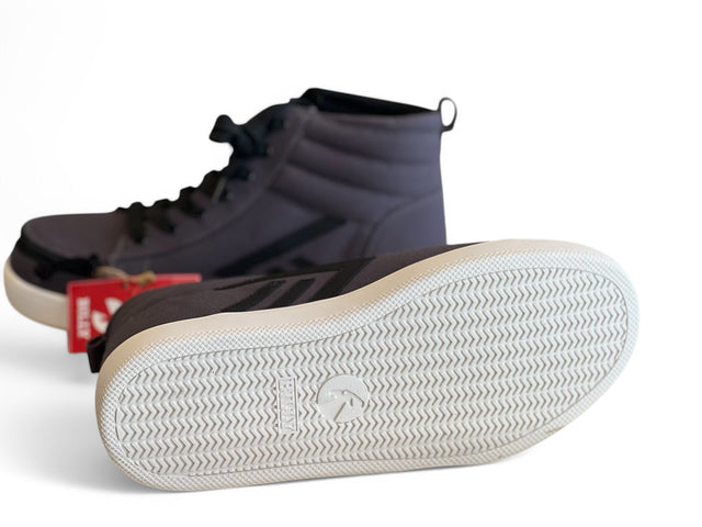 "CHARCOAL HIGH TOPS" – Bred Lynlåssko i tekstil/kanvas . Justerbar & komfortabel - Seniorpleje - lynlåssko - BILLY - BW24170 - 010(42) - 42 BRED -