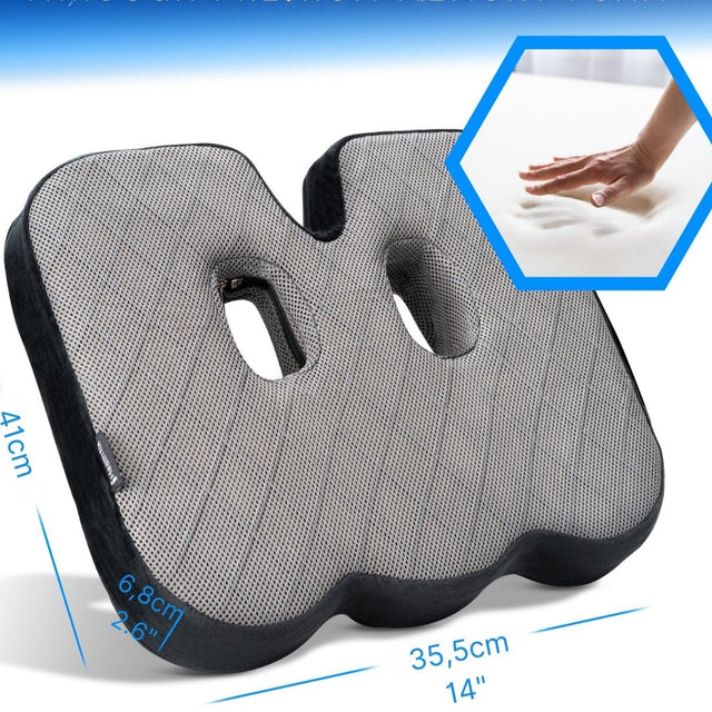 Ergonomisk siddepude til bil & kontor – Med udskæring til sædeknogler & haleben. 2 størrelser. NYHED! - Seniorpleje - Siddepude - Healthfix GmBh - SPL - Heal04 - Mini/smal model -