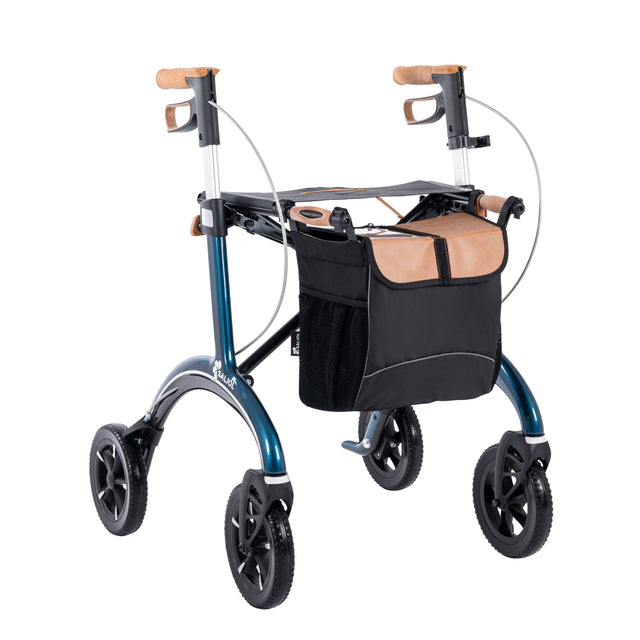 Luksus” kulfiber rollator -unikt tysk design og ultra letvægtsrollator. - Seniorpleje - Udendørs rollatorer - Saljol - SAJ-602024 - Midnats Blå - -