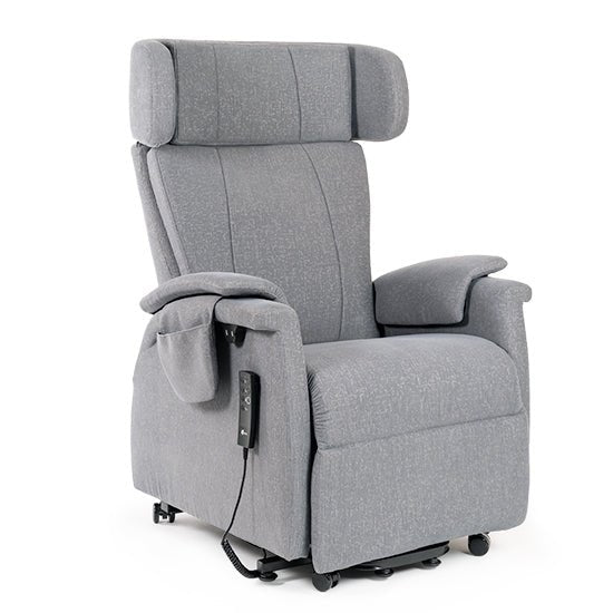 "RELAX" Elektrisk lænestol med hjul & elevation - Ergonomisk & unikt design. NYHED 2025 - Seniorpleje - Lænestole - Saljol - SAJ - RELAXCHAIR - 1 - FAST - PLATIN (LYSEGRÅ) -
