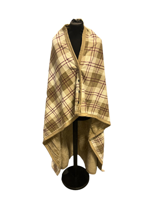 XL - Poncho i Blød Babyfleece - Multifunktionelt Poncho og Tæppe i Én - Seniorpleje - Poncho - Seniorpleje - SPL - SIV02 - BRUN -