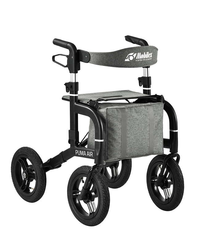 NYHED! Puma Air Rollator - Solid & smart off-road rollator med stabilitet og komfort. 9,8 kg - Seniorpleje - Udendørs rollatorer - Seniorpleje - MBX-312501 - - -