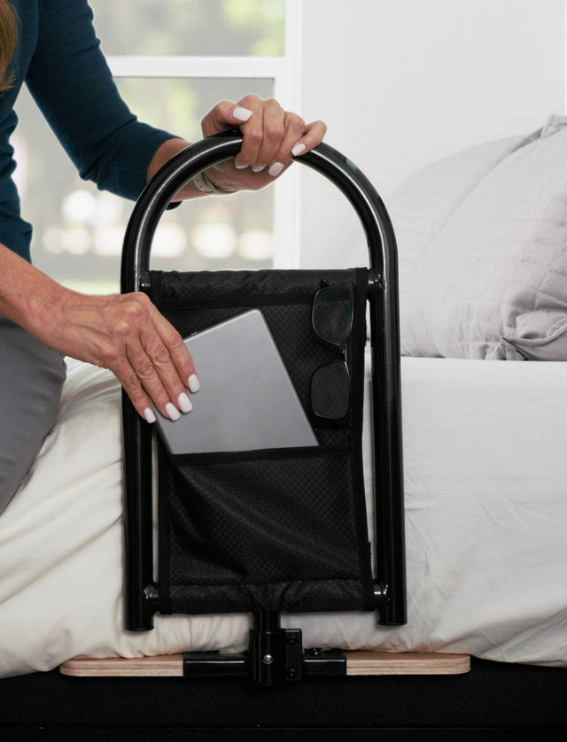 "BedCane" Bed Rail for Adult Bed - Safe & Height-Adjustable. CE + MDR Approved