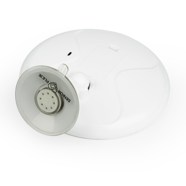 Ansigtsspejl/ makeupspejl med 10 x forstørrelse & LED lys. Oplades med USB + batteri - Seniorpleje - Makeupspejle - Beijing Golden Eagel - BEIJ-02 - Hvid m. Sølvkant - -