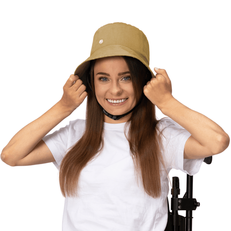 “BILLIE” hovedbeskytter -Smart og moderne bøllehat. CE + MDR godkendt - Seniorpleje - Hovedbeskyttelse - Ribcap - RIBBILCREASM 01 - Small -Creme -
