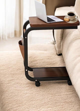 BUTLER sidebord med hjul – sengebord og laptopbord i valnød look - Seniorpleje - Sidde - & sengeborde - Seniorpleje -  -  - 