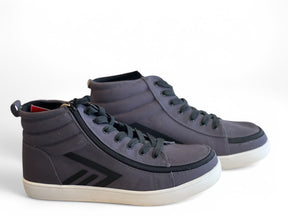 "CHARCOAL HIGH TOPS" – Bred Lynlåssko i tekstil/kanvas . Justerbar & komfortabel - Seniorpleje - lynlåssko - BILLY - BW24170 - 010(42) - 42 BRED - 