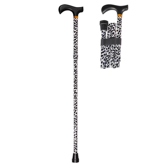 Foldbar zebra stok – Let, justerbar og skridsikker vandrestok i aluminium - Seniorpleje - Stokke - MOBIAK - MOK-0809261 -  - 