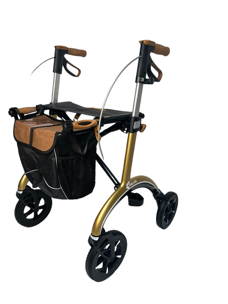 Luksus” kulfiber rollator -unikt tysk design og ultra letvægtsrollator. Kun 5,8 kg - Seniorpleje - Udendørs rollatorer - Saljol - SAJ-602023 - Dyb Grøn - -