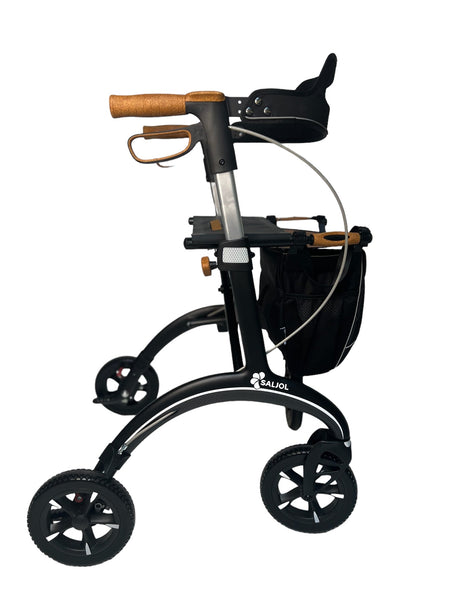 Luksus” kulfiber rollator -unikt tysk design og ultra letvægtsrollator. Kun 5,8 kg - Seniorpleje - Udendørs rollatorer - Saljol - - Sort - -
