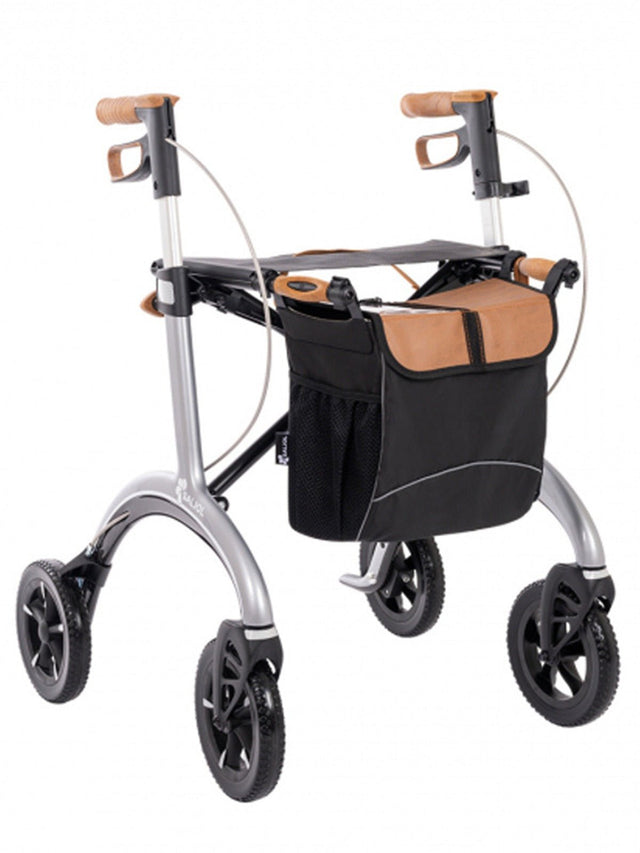 Luksus” kulfiber rollator -unikt tysk design og ultra letvægtsrollator. - Seniorpleje - Udendørs rollatorer - Saljol - - Sølv - -