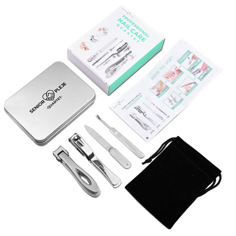 Negleklippersæt QUARTET - Professionelt 4 - i - 1 sæt. Ideelt til ekstra kraftige negle - Seniorpleje - Ergonomisk negleklipper - Yangjiang Diguang Hardware Products - YDH - 02 - 