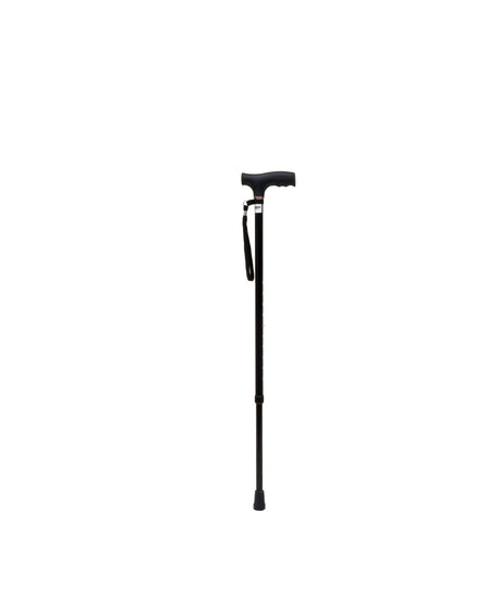 Höjdjusterbar käpp i svart aluminium, 73–93 cm