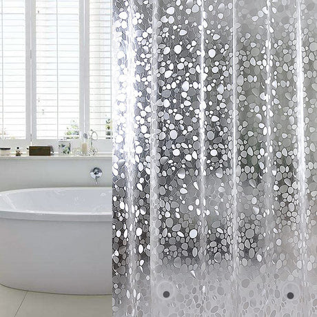 Antibakterielt badeforhæng med smukt ZEN-mønster - 183 x 200 cm. Neutral farve - Seniorpleje - Badeforhæng - Seniorpleje - SPL-WELT02 - - -