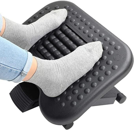 Ergonomisk fodstøtte med massagerulle -med let justerbare vinkler. 44 x 33 cm - Seniorpleje - Fodstøtte - Seniorpleje - HUANAMZ-03 - - -