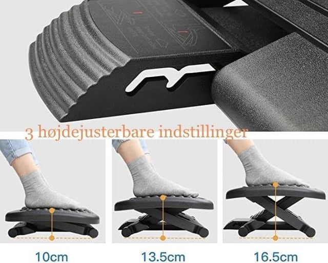 Ergonomisk fodstøtte med massagerulle -med let justerbare vinkler. 44 x 33 cm - Seniorpleje - Fodstøtte - Seniorpleje - HUANAMZ-03 - - -