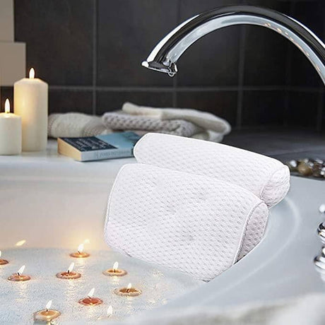 Rygpude og nakkestøtte til badekar - Blød & hurtigt tørrende. 35 x 35 x 9 cm - Seniorpleje - Pude til badekar - Seniorpleje - SPLBADEKAR-01 - - -