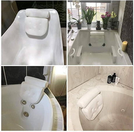 Rygpude og nakkestøtte til badekar - Blød & hurtigt tørrende. 35 x 35 x 9 cm - Seniorpleje - Pude til badekar - Seniorpleje - SPLBADEKAR-01 - - -
