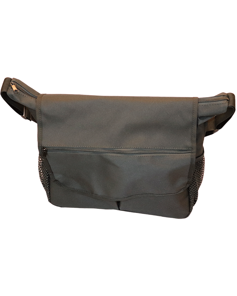 Sort kørestolstaske 35x31x12 cm - Praktisk og klassisk skuldertaske til din kørestol - Seniorpleje - Kørestolstaske - Mobilex - MBX-279052 - - -