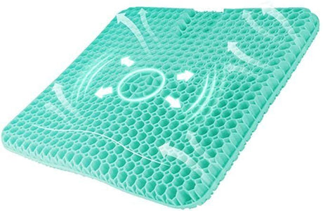 XL Gele siddepude til kørestol - Blød, støddæmpende & åndbar (46 x 43 x 3,5 cm) - Seniorpleje - Honningpude - Seniorpleje - SPL-Newm-01 - - -